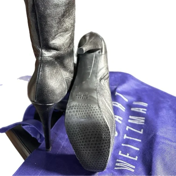 New sexy tall black stiletto Stuart Weitzman boots size 10.5 - never worn